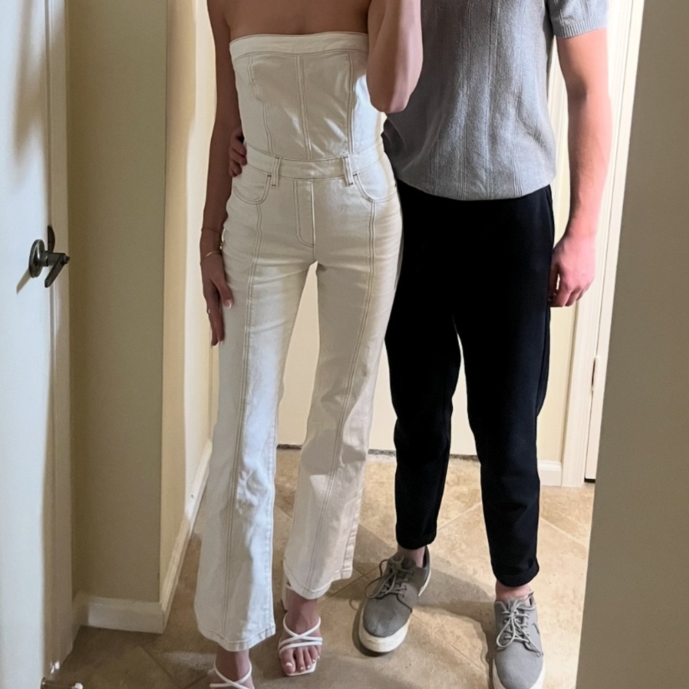 Elegant White Strapless Jumpsuit